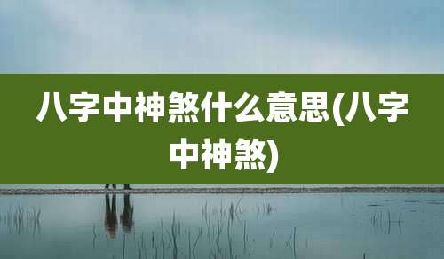 八字中神煞什么意思(八字中神煞)
