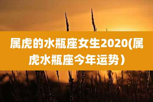 属虎的水瓶座女生2020(属虎水瓶座今年运势)