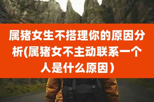 属猪女生不搭理你的原因分析(属猪女不主动联系一个人是什么原因）