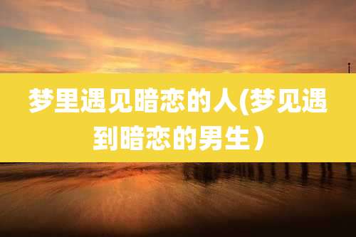 梦里遇见暗恋的人(梦见遇到暗恋的男生)
