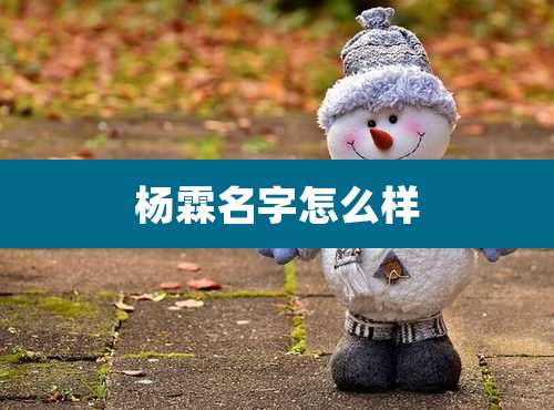 杨霖名字怎么样