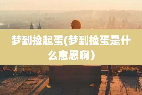 梦到捡起蛋(梦到捡蛋是什么意思啊)