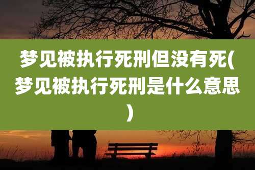 梦见被执行死刑但没有死(梦见被执行死刑是什么意思)