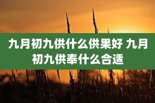 九月初九供什么供果好 九月初九供奉什么合适