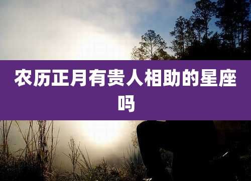 农历正月有贵人相助的星座吗