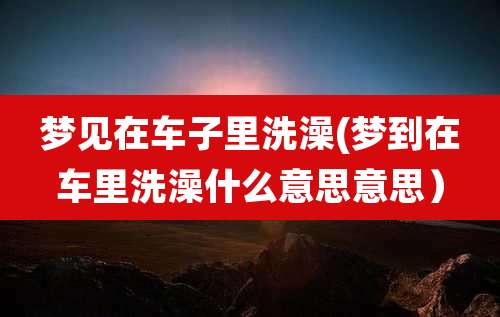 梦见在车子里洗澡(梦到在车里洗澡什么意思意思)