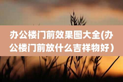 办公楼门前效果图大全(办公楼门前放什么吉祥物好)