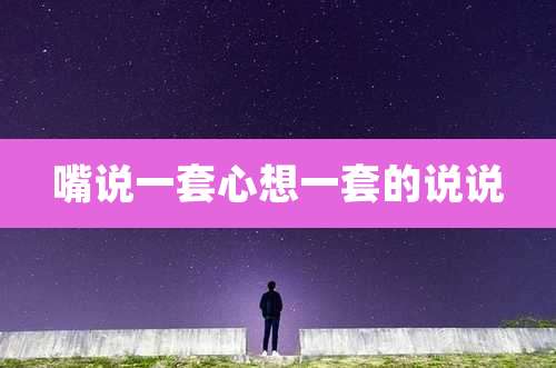 嘴说一套心想一套的说说