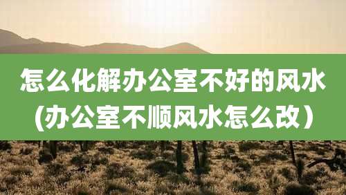 怎么化解办公室不好的风水(办公室不顺风水怎么改)