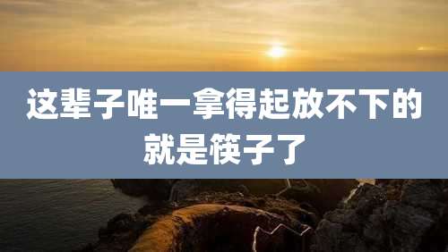 这辈子唯一拿得起放不下的就是筷子了