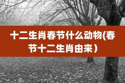 十二生肖春节什么动物(春节十二生肖由来）