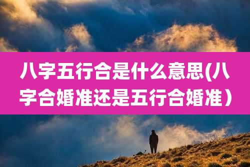 八字五行合是什么意思(八字合婚准还是五行合婚准)