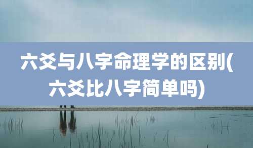 六爻与八字命理学的区别(六爻比八字简单吗)