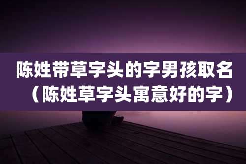 陈姓带草字头的字男孩取名(陈姓草字头寓意好的字)
