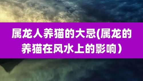 属龙人养猫的大忌(属龙的养猫在风水上的影响）