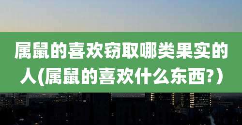 属鼠的喜欢窃取哪类果实的人(属鼠的喜欢什么东西?）