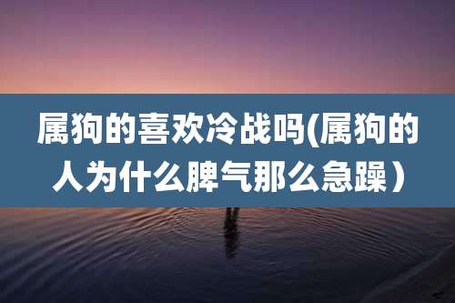 属狗的喜欢冷战吗(属狗的人为什么脾气那么急躁)