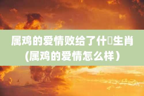 属鸡的爱情败给了什麼生肖(属鸡的爱情怎么样)