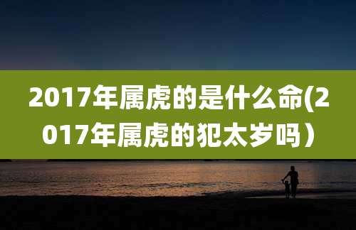 2017年属虎的是什么命(2017年属虎的犯太岁吗)