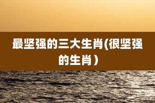 最坚强的三大生肖(很坚强的生肖）