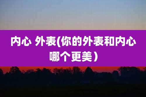 内心 外表(你的外表和内心哪个更美)