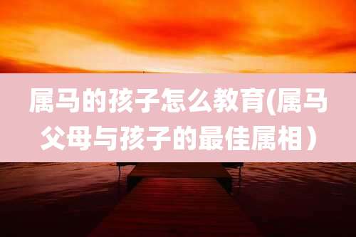 属马的孩子怎么教育(属马父母与孩子的最佳属相）