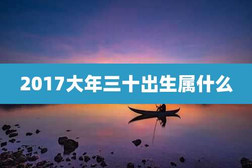 2017大年三十出生属什么