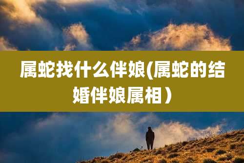 属蛇找什么伴娘(属蛇的结婚伴娘属相)