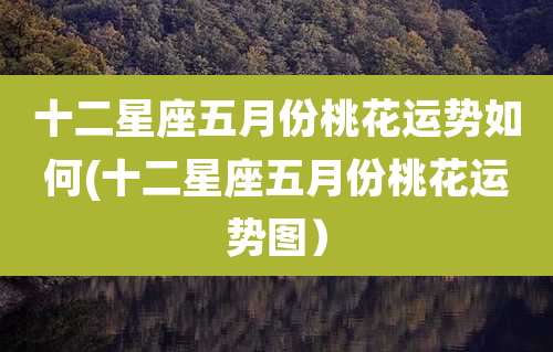 十二星座五月份桃花运势如何(十二星座五月份桃花运势图)