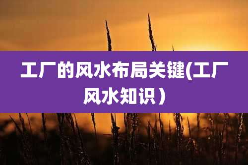 工厂的风水布局关键(工厂风水知识）