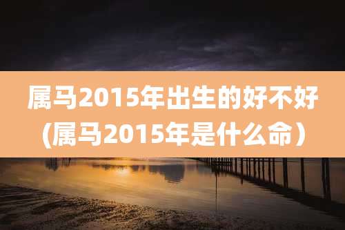 属马2015年出生的好不好(属马2015年是什么命)