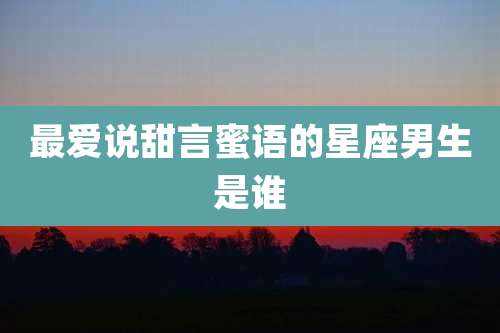 最爱说甜言蜜语的星座男生是谁