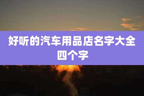 好听的汽车用品店名字大全四个字