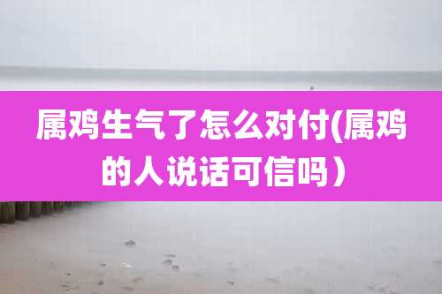 属鸡生气了怎么对付(属鸡的人说话可信吗)