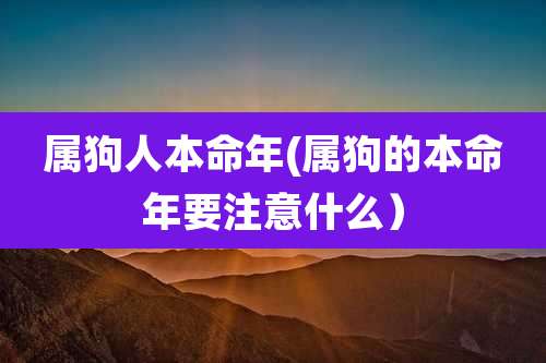 属狗人本命年(属狗的本命年要注意什么)