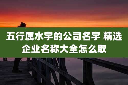 五行属水字的公司名字 精选企业名称大全怎么取