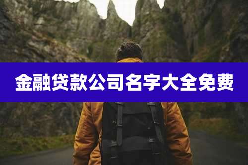 金融贷款公司名字大全免费