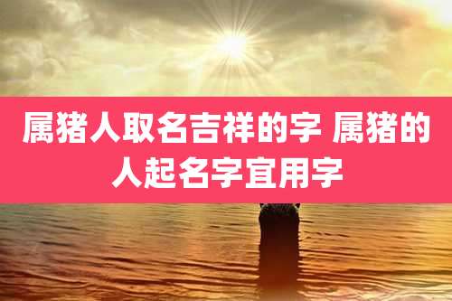 属猪人取名吉祥的字 属猪的人起名字宜用字
