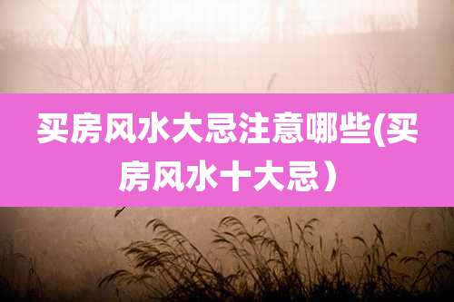 买房风水大忌注意哪些(买房风水十大忌)