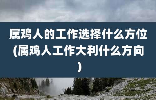 属鸡人的工作选择什么方位(属鸡人工作大利什么方向)
