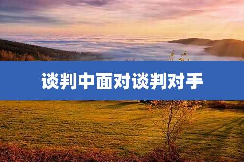 谈判中面对谈判对手