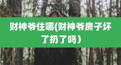 财神爷住哪(财神爷房子坏了扔了吗）