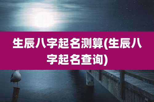 生辰八字起名测算(生辰八字起名查询)