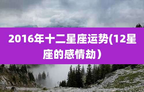 2016年十二星座运势(12星座的感情劫）