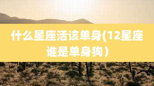 什么星座活该单身(12星座谁是单身狗）