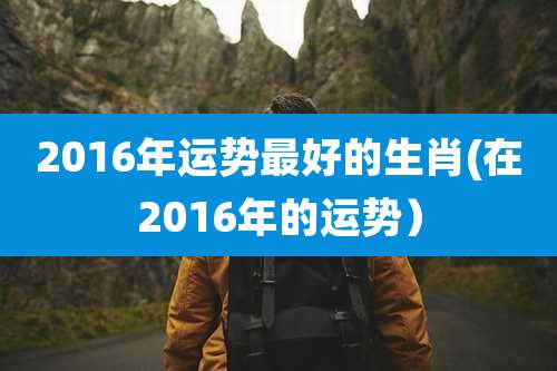 2016年运势最好的生肖(在2016年的运势）