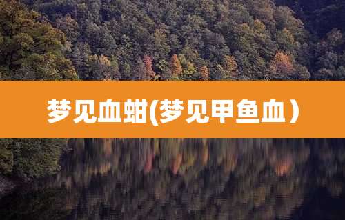 梦见血蚶(梦见甲鱼血)