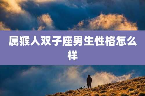 属猴人双子座男生性格怎么样