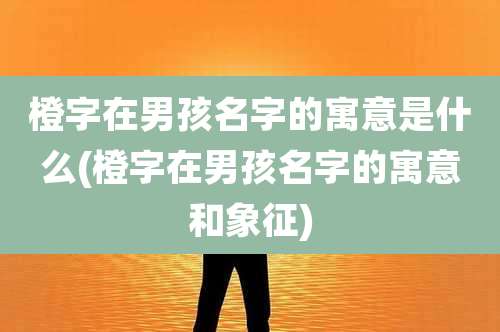 橙字在男孩名字的寓意是什么(橙字在男孩名字的寓意和象征)