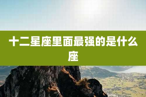 十二星座里面最强的是什么座
